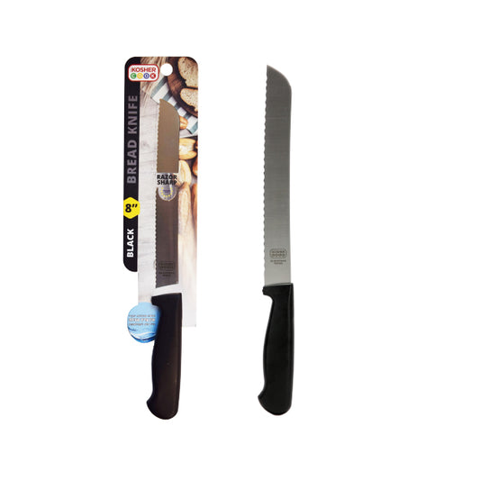 8" Bread Knife - wave edge - Black