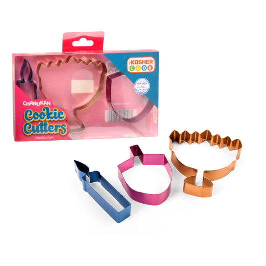 Stainless Steal Colored Cookie Cutters  - set of 3