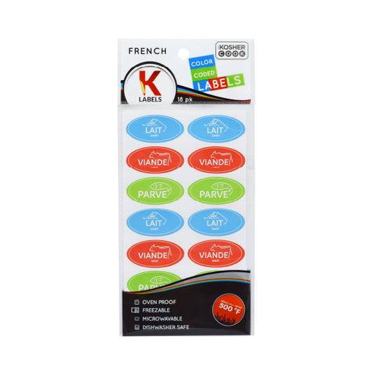 Kosher Labels on Sheets French - Assorted